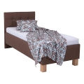 Letto imbottito con contenitore senza materasso MARIA ONE 90x200 cm marrone