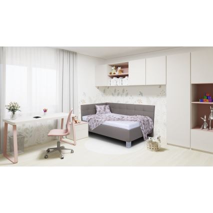 Letto imbottito con contenitore senza materasso MARIA PETITE 120x200 cm taupe