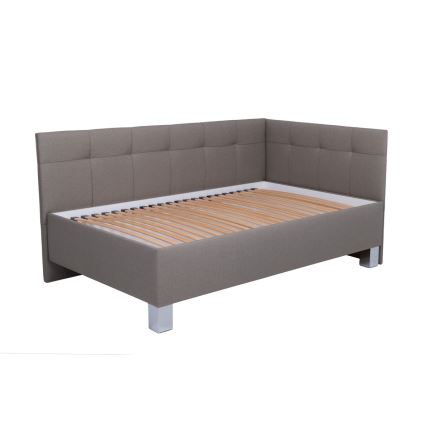 Letto imbottito con contenitore senza materasso MARIA PETITE 120x200 cm taupe