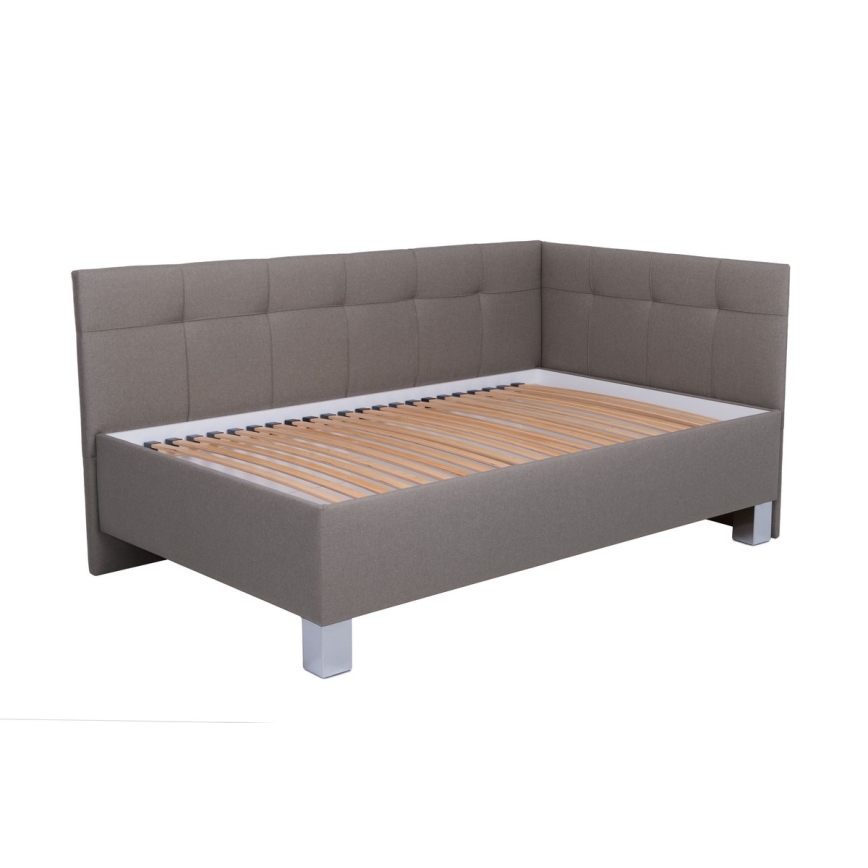 Letto imbottito con contenitore senza materasso MARIA PETITE 120x200 cm taupe