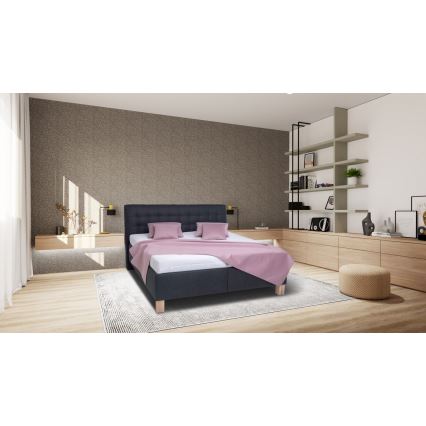 Letto imbottito con contenitore VIOLET 180x200 cm, senza materasso, antracite