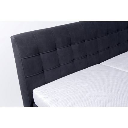 Letto imbottito con contenitore VIOLET 180x200 cm, senza materasso, antracite