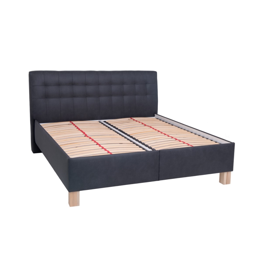 Letto imbottito con contenitore VIOLET 180x200 cm, senza materasso, antracite