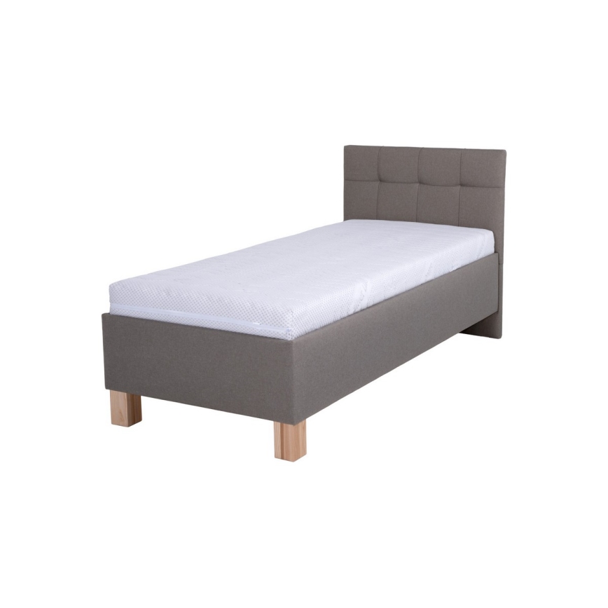 Letto imbottito con materasso e contenitore MARIA ONE 90x200 cm tortora