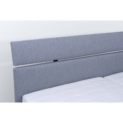 Letto imbottito con materasso e spazio di archiviazione ALIS 180x200 cm grigio chiaro