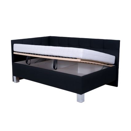 Letto imbottito con spazio di archiviazione senza materasso MARIA PETITE 120x200 cm antracite.