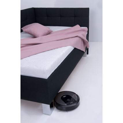 Letto imbottito con spazio di archiviazione senza materasso MARIA PETITE 120x200 cm antracite.