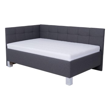 Letto imbottito con spazio di archiviazione senza materasso MARIA PETITE 120x200 cm grigio