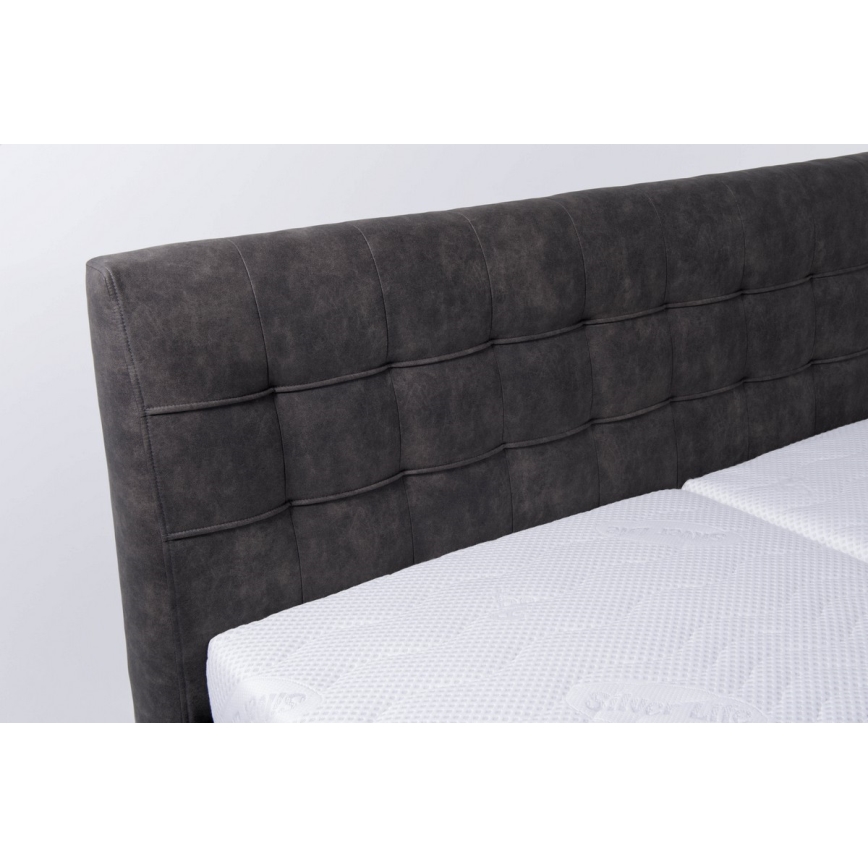 Letto imbottito con spazio di stivaggio senza materasso VIOLET 180x200 cm grigio scuro