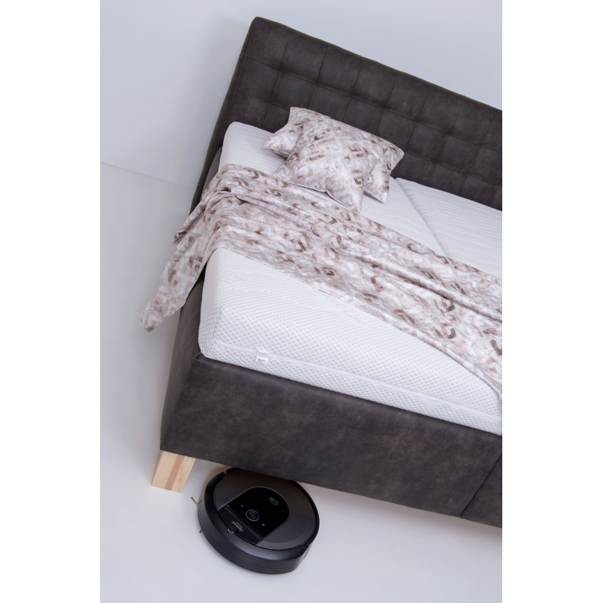 Letto imbottito con spazio di stivaggio senza materasso VIOLET 180x200 cm grigio scuro