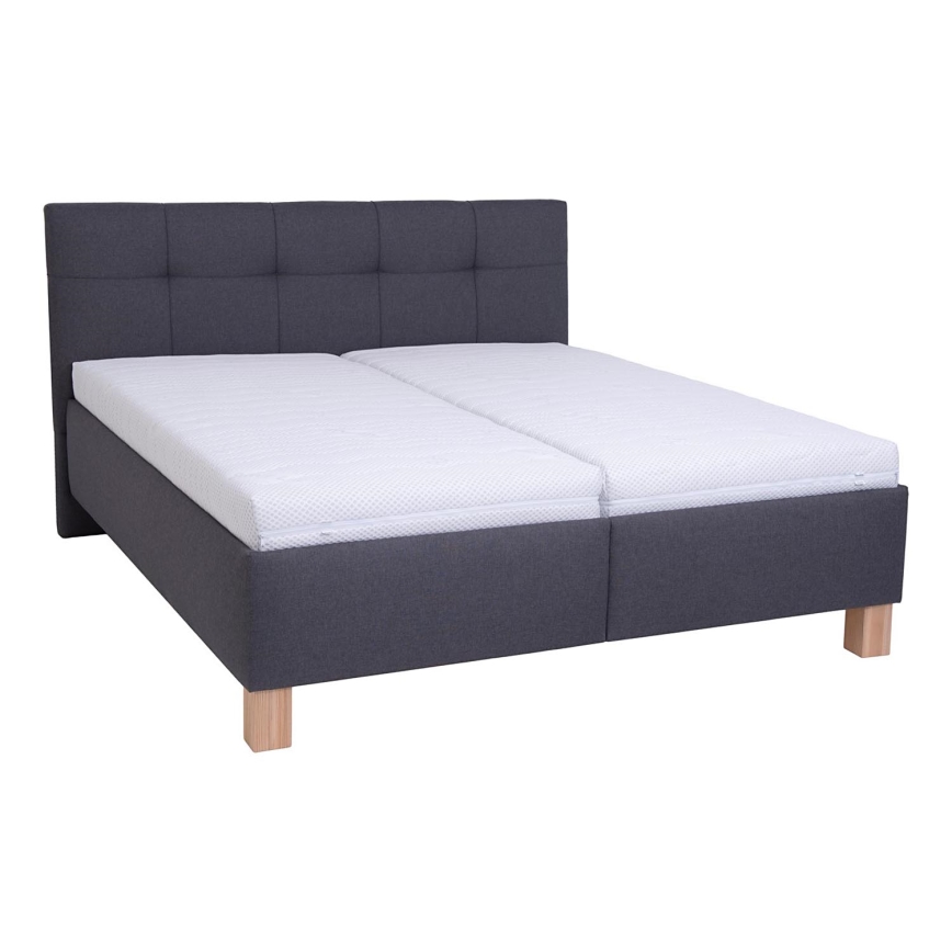 Letto imbottito con spazio per riporre senza materasso MARIA 180x200 cm grigio