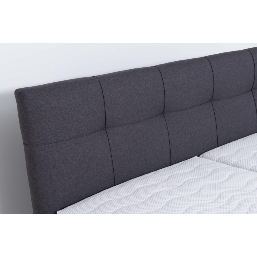 Letto imbottito con spazio per riporre senza materasso MARIA 180x200 cm grigio