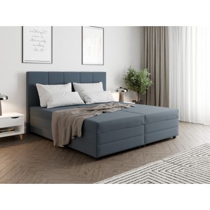 Letto imbottito con materasso a molle e contenitore ISABEL 160x200 grigio