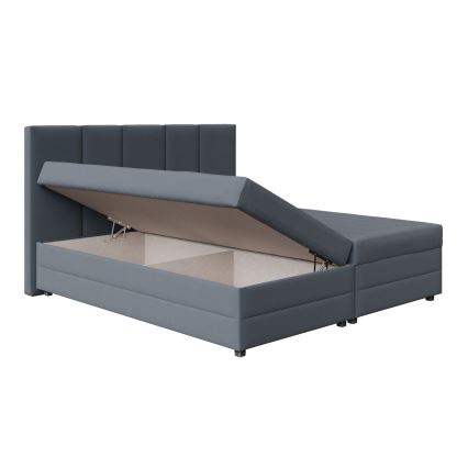 Letto imbottito con materasso a molle e contenitore ISABEL 160x200 grigio
