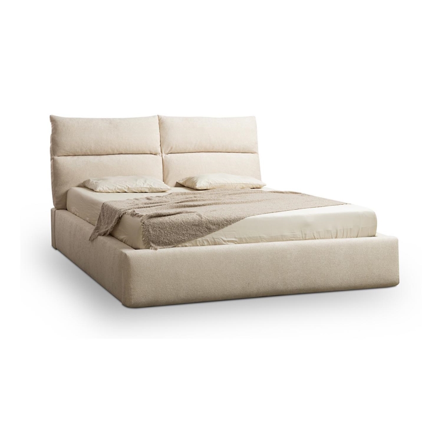 Letto imbottito senza materasso BASIL 160x200 cm beige