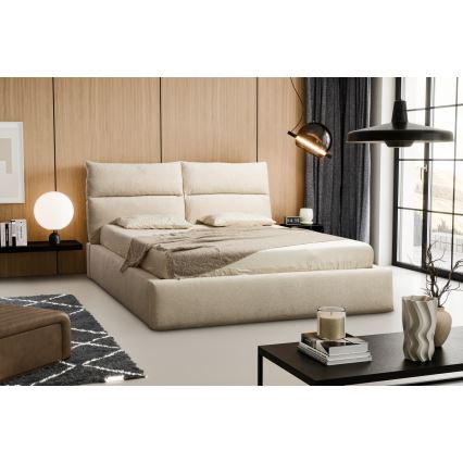 Letto imbottito senza materasso BASIL 180x200 cm beige