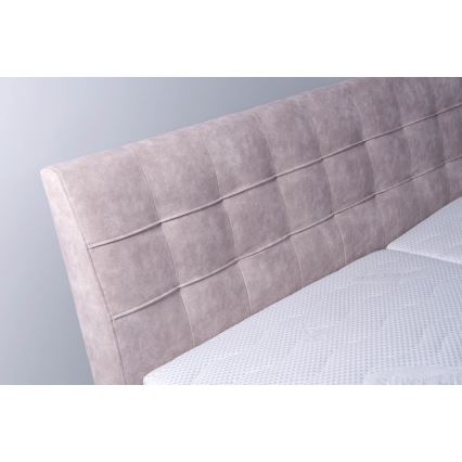 Letto imbottito VIOLET 160x200 cm con materasso e contenitore, beige