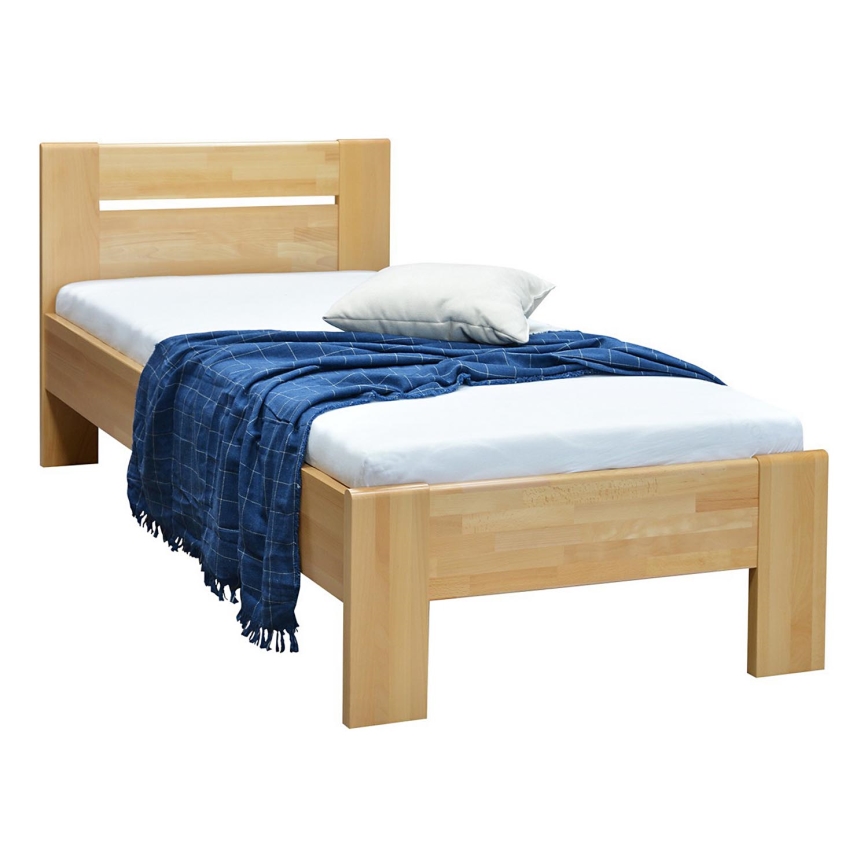 Letto singolo in legno massello AMBER 90x200 cm in faggio