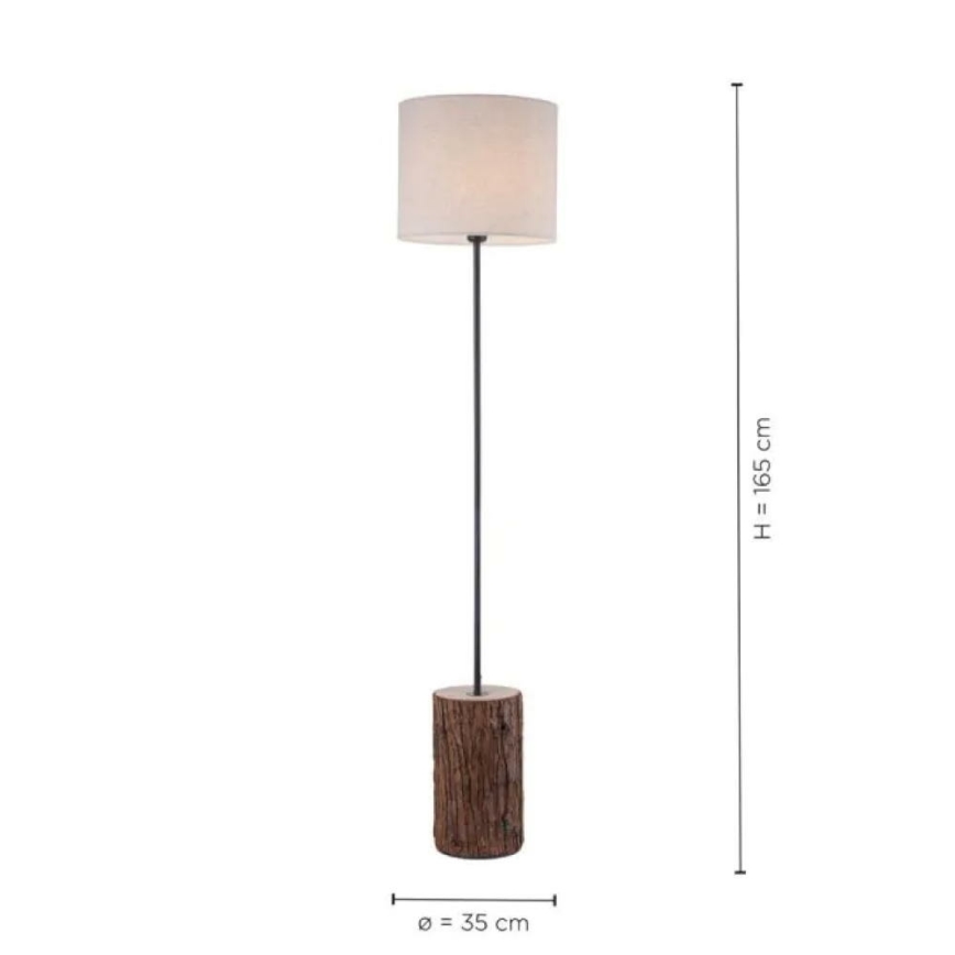 Leuchten Direkt 11234-79 - Lampada da terra BARK 1xE27/40W/230V legno