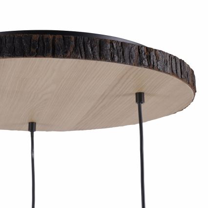 Leuchten Direkt 11236-79 - Hängeleuchte BARK 3xE27/40W/230V Holz