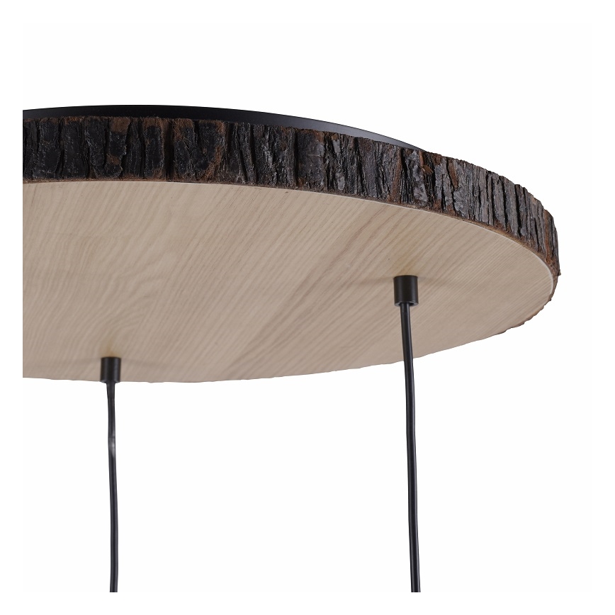 Leuchten Direkt 11236-79 - Hängeleuchte BARK 3xE27/40W/230V Holz