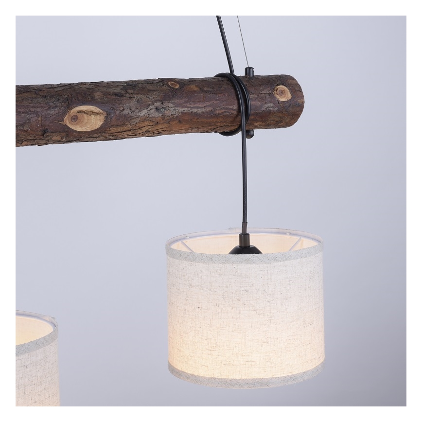 Leuchten Direkt 11238-79 - Lampadario a sospensione con filo BARK 3xE27/40W/230V legno