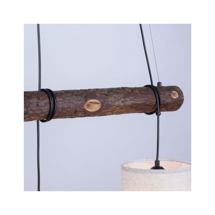 Leuchten Direkt 11238-79 - Lampadario a sospensione con filo BARK 3xE27/40W/230V legno