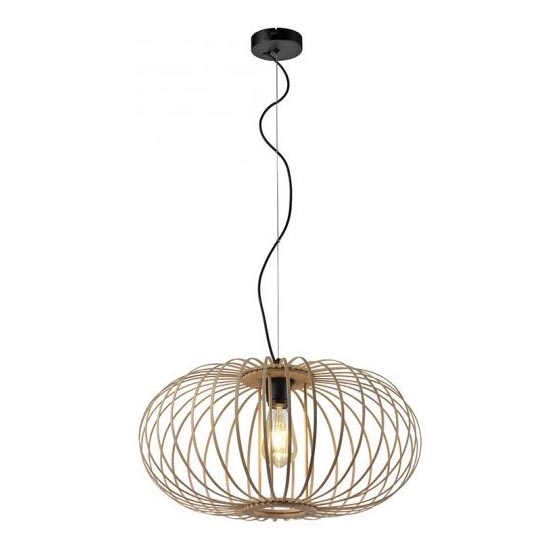 Leuchten Direkt 11409-79 - Lampadario a sospensione con filo RACOON 1xE27/40W/230V bambù