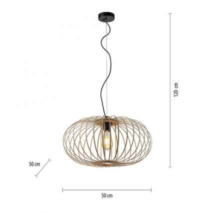 Leuchten Direkt 11409-79 - Lampadario a sospensione con filo RACOON 1xE27/40W/230V bambù