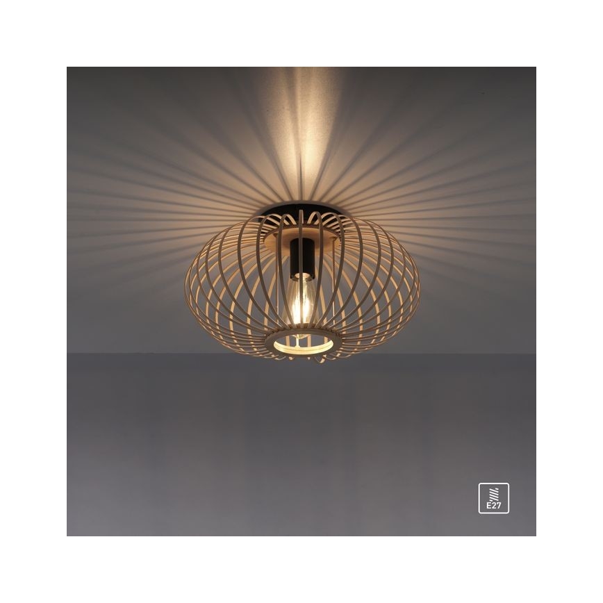 Leuchten Direkt 11410-79 - Aufbauleuchte RACOON 1xE27/40W/230V d 40 cm Bambus