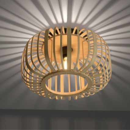 Leuchten Direkt 11412-79 - Lampadario a plafone RACOON 1xE27/40W/230V diametro 40 cm bambù
