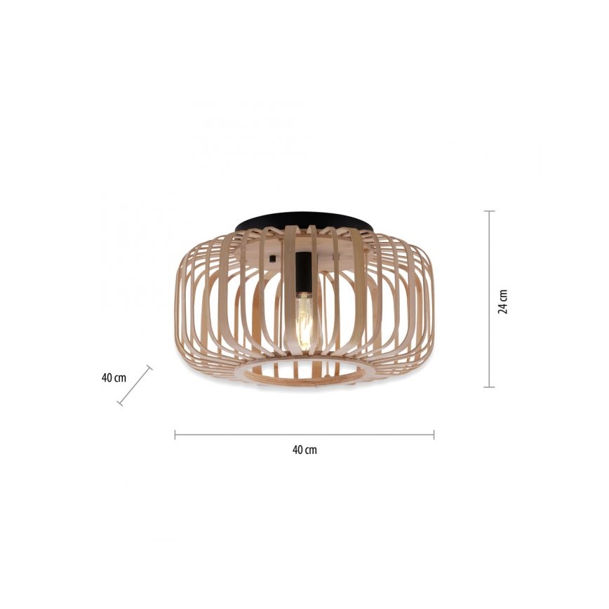 Leuchten Direkt 11412-79 - Lampadario a plafone RACOON 1xE27/40W/230V diametro 40 cm bambù