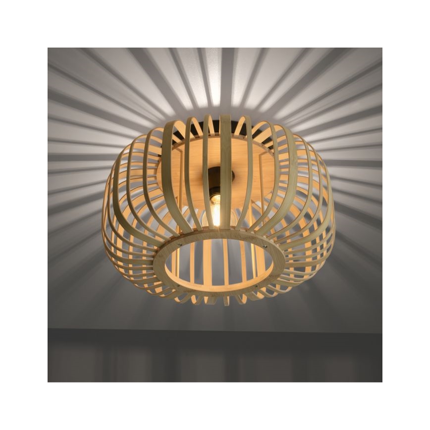 Leuchten Direkt 11412-79 - Plafonnier RACOON 1xE27/40W/230V d. 40 cm bambou