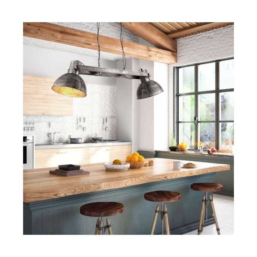 Leuchten Direkt 11483-77 - Lampadario su corda SAMIA 2xE27/25W/230V