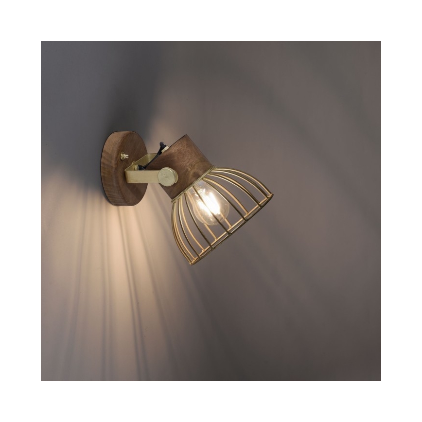 Leuchten Direkt 11486-60 - Faretto da parete ALAMI 1xE27/25W/230V mango