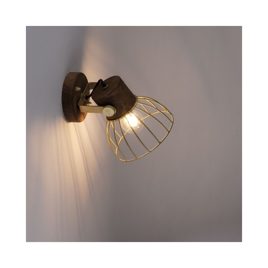 Leuchten Direkt 11486-60 - Faretto da parete ALAMI 1xE27/25W/230V mango