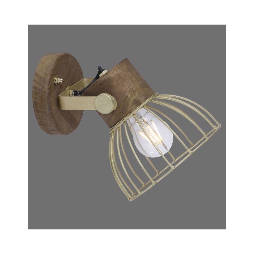 Leuchten Direkt 11486-60 - Faretto da parete ALAMI 1xE27/25W/230V mango