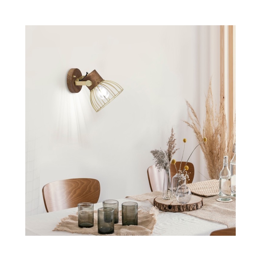 Leuchten Direkt 11486-60 - Wandstrahler ALAMI 1xE27/25W/230V Mangobaum