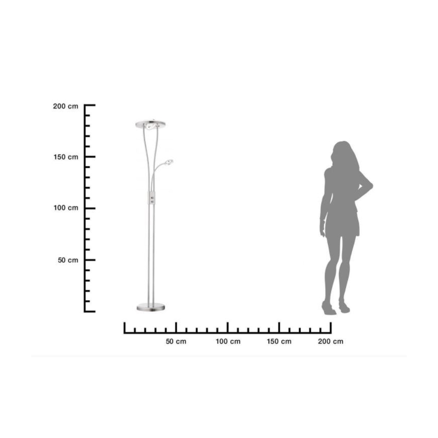 Leuchten Direkt 11778-55 - Lampadaire à intensité variable HELIA LED/16,8W/230V + 2xLED/3,8W