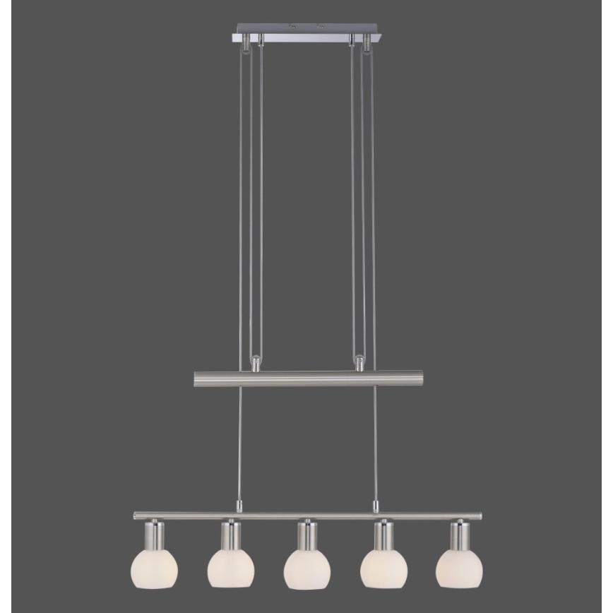 Leuchten Direkt 11939-55 - Lampadario su filo BENEDIKT 5xE14/40W/230V