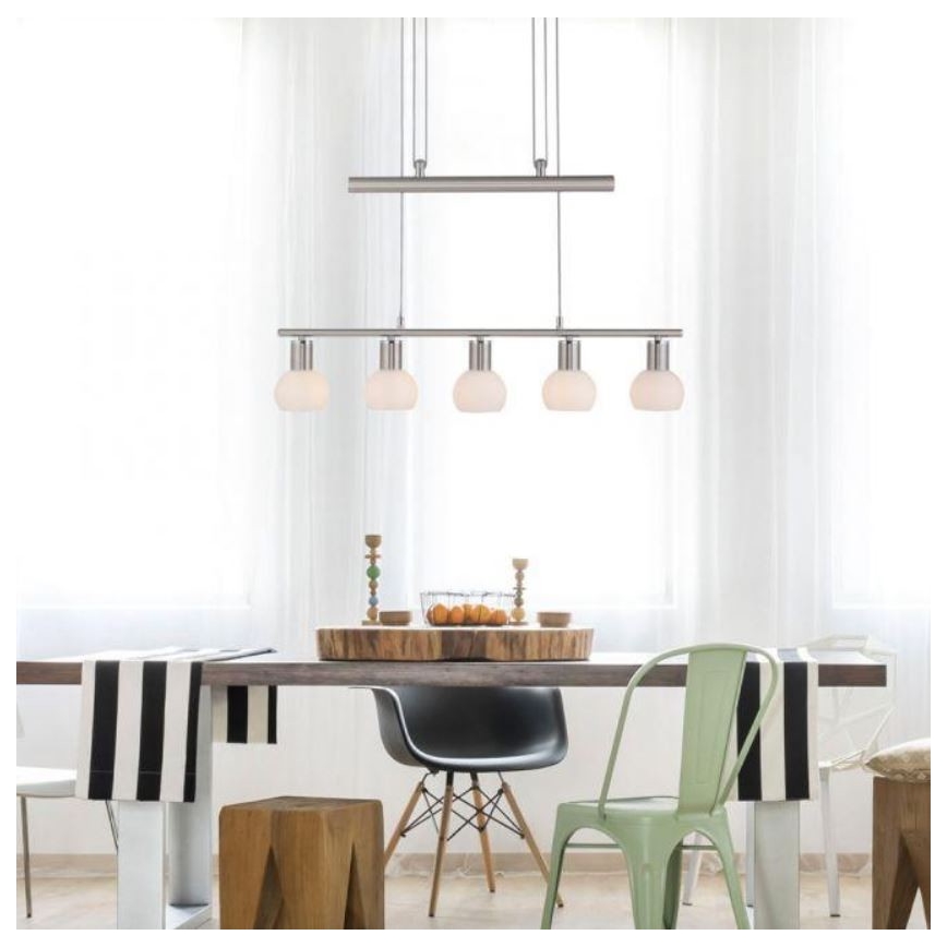Leuchten Direkt 11939-55 - Lampadario su filo BENEDIKT 5xE14/40W/230V