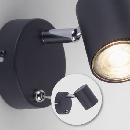 Leuchten Direkt 11941-13 - Faretto LED da parete TARIK 1xGU10/5W/230V nero
