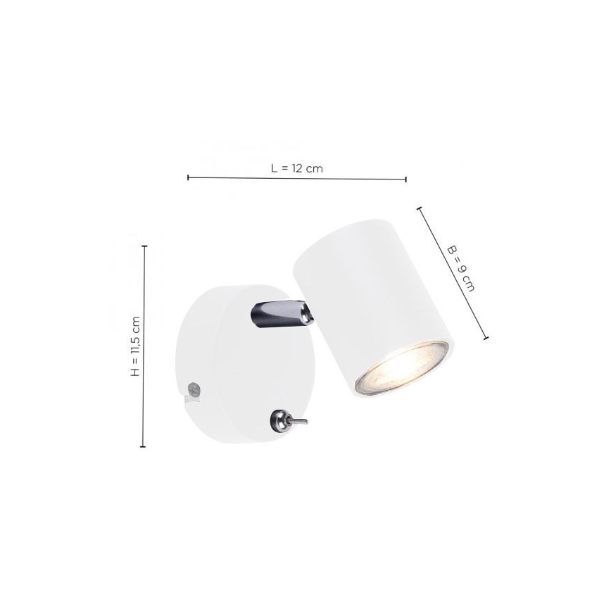 Leuchten Direkt 11941-16 - LED Wand-Spotlight TARIK 1xGU10/5W/230V weiß