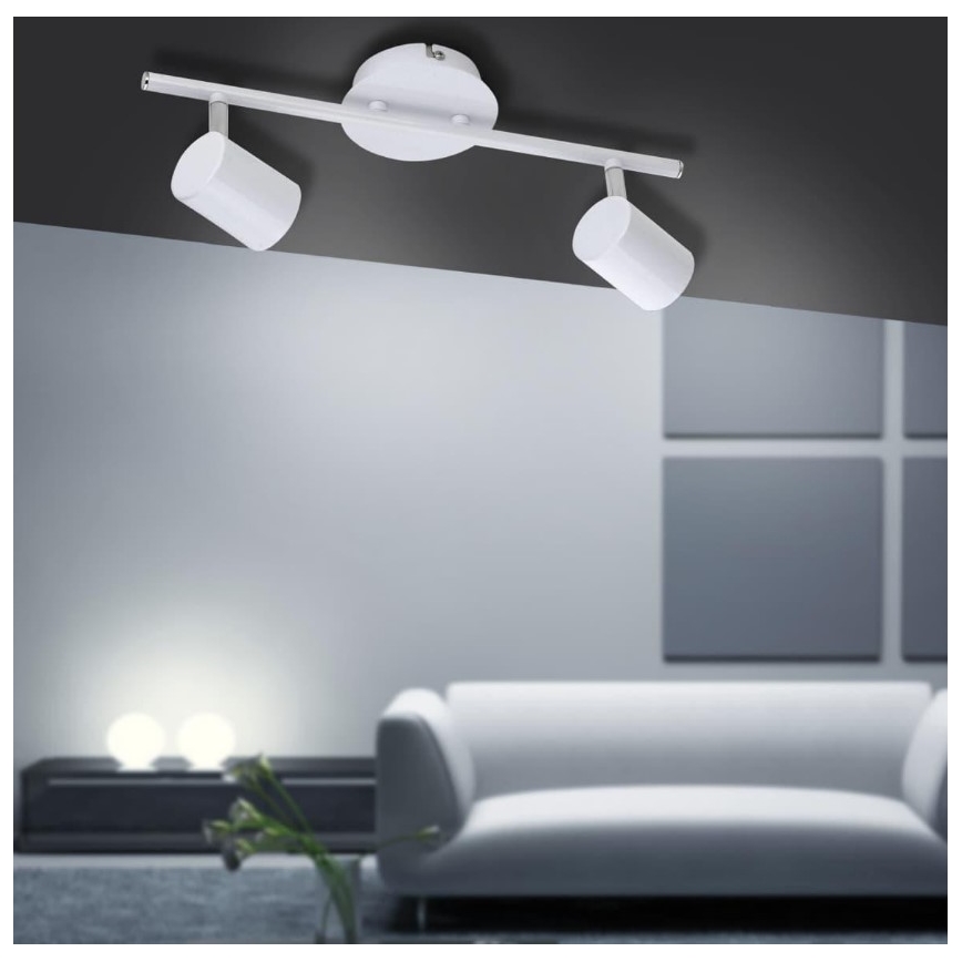 Leuchten Direkt 11942-16 - Faretto LED TARIK 2xGU10/5W/230V bianco
