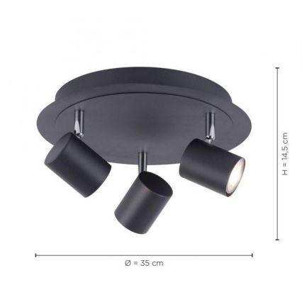 Leuchten Direkt 11943-13 - Spot LED TARIK 3xGU10/5W/230V anthracite