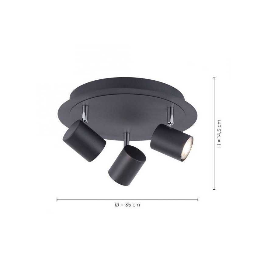 Leuchten Direkt 11943-13 - Spot LED TARIK 3xGU10/5W/230V anthracite