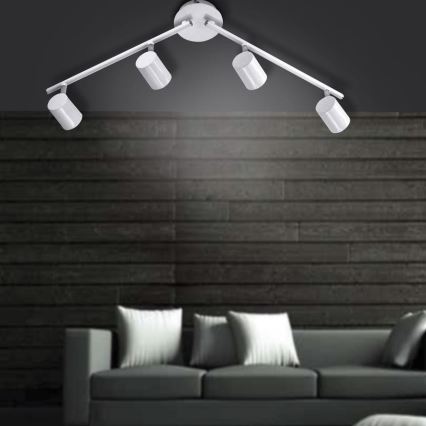 Leuchten Direkt 11944-16 - Faretto LED TARIK 4xGU10/5W/230V bianco