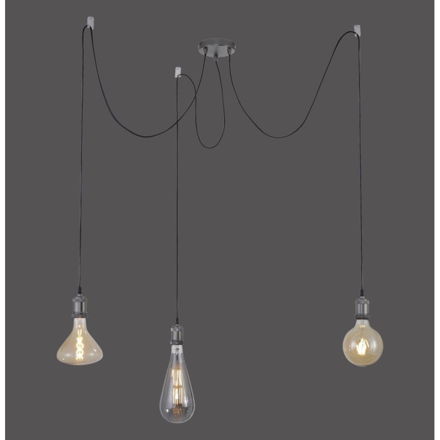 Leuchten Direkt 13571-18 - Hängeleuchte DIY 3xE27/60W/230V Spinne schwarz