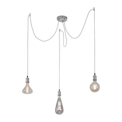 Leuchten Direkt 13571-55 - Lampadario a sospensione con filo DIY 3xE27/60W/230V ragno cromo opaco