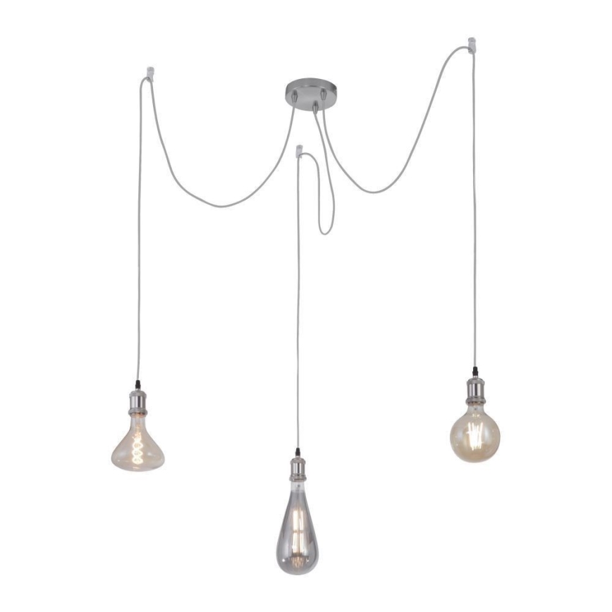 Leuchten Direkt 13571-55 - Lampadario a sospensione con filo DIY 3xE27/60W/230V ragno cromo opaco